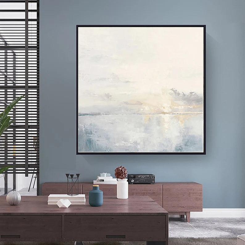 large ocean sunset painting on canvas big ocean painting large wall art beige painting cloud painting abstract sea painting beach painting