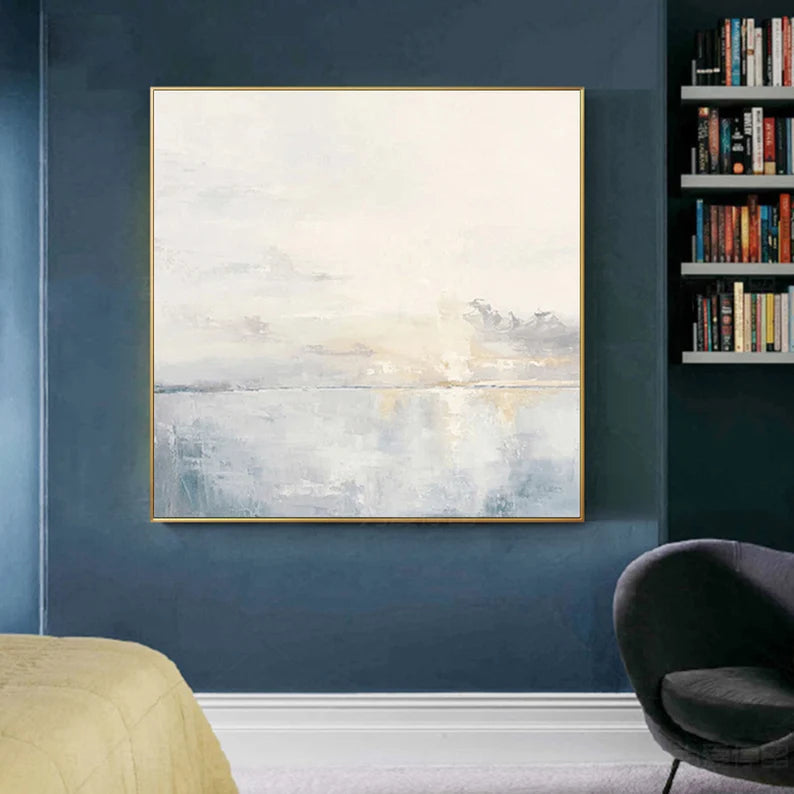large ocean sunset painting on canvas big ocean painting large wall art beige painting cloud painting abstract sea painting beach painting